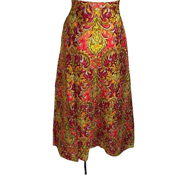 Beverly Vogue Womens Maxi Skirt Orange Size Medium M Vintage Quilted Made In USA - Picture 11 of 12